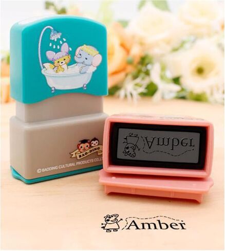 ملصقات ملابس الأطفال متعددة الأغراض، ختم شخصي مقاوم للماء، ختم اسم شخصي، ختم اسم الطفل، ختم مخصص، ختم ملابس المدرسة مقاوم للماء (سيارة خضراء) in Kuwait