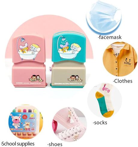 ملصقات ملابس الأطفال متعددة الأغراض، ختم شخصي مقاوم للماء، ختم اسم شخصي، ختم اسم الطفل، ختم مخصص، ختم ملابس المدرسة مقاوم للماء (سيارة خضراء) in Kuwait