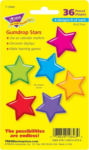TREND enterprises, Inc. Gumdrop Stars Mini Accents Variety Pack, 36 ct in Saudi Arabia