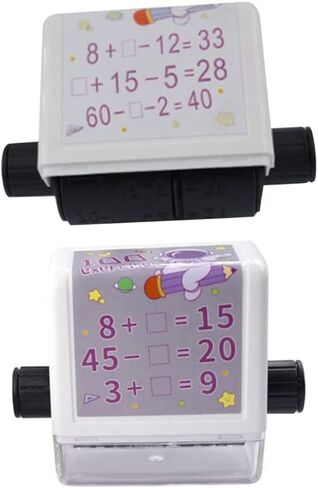 HomeSoGood Roller Stamp Household Within 100 Math Digital Office Supplies PVC Addition and Subtraction 2PCS in Saudi Arabia