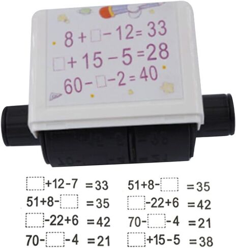 HomeSoGood Roller Stamp Household Within 100 Math Digital Office Supplies PVC Addition and Subtraction 2PCS in Saudi Arabia