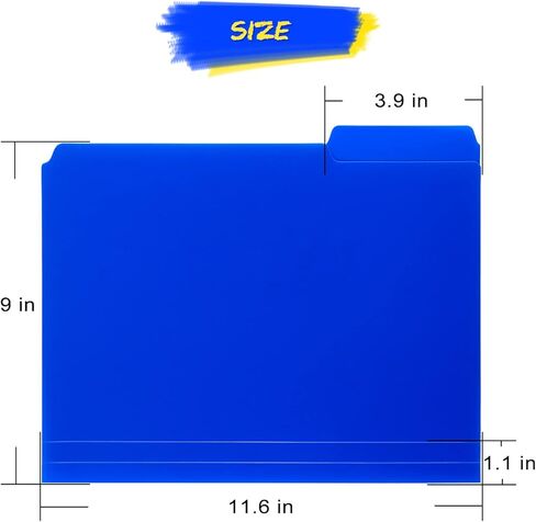 مجلدات ملفات بلاستيكية من البوليستر، مجلدات ملفات ملونة شديدة التحمل بعروة قص 1/3، حجم الرسائل، الوان متنوعة، 6 عبوات in Kuwait