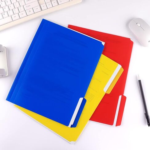 مجلدات ملفات بلاستيكية من البوليستر، مجلدات ملفات ملونة شديدة التحمل بعروة قص 1/3، حجم الرسائل، الوان متنوعة، 6 عبوات in Kuwait