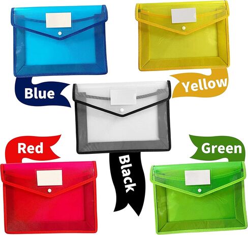 10 عبوات من مجلدات الملفات البلاستيكية B4، وأظرف بلاستيكية، ومجلد مستندات منظم الملفات الموسع مع زر إغلاق سريع وجيب للملصق، وحقيبة ملفات شفافة مقاومة للماء للوازم المكتبية المدرسية in Kuwait