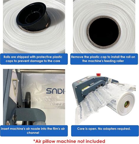 انوفيتيف هاوس لفة وسادة هوائية 4 × 8 انش لملء الفراغ في العبوة. توسيد للشحن والتغليف. لوازم تعبئة رائعة بديلة للفول السوداني والفوم والورق. (590 قدم) in Kuwait