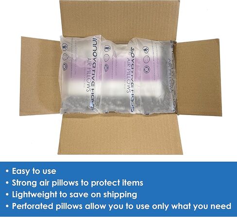 انوفيتيف هاوس لفة وسادة هوائية 4 × 8 انش لملء الفراغ في العبوة. توسيد للشحن والتغليف. لوازم تعبئة رائعة بديلة للفول السوداني والفوم والورق. (590 قدم) in Kuwait