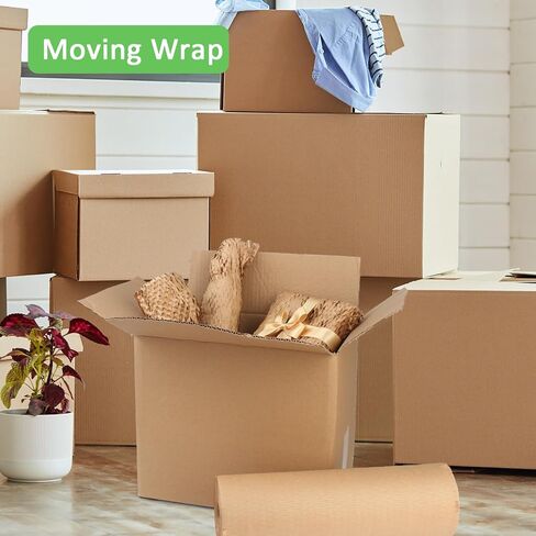 ورق تغليف على شكل قرص العسل من zmybcpack، ورق تغليف على شكل قرص العسل مقاس 12 بوصة × 200 قدم، ورق تغليف على شكل قرص العسل صديق للبيئة وقابل للتحلل البيولوجي مع 50 قطعة من الملصقات الهشة in Saudi Arabia