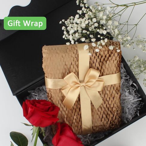 ورق تغليف على شكل قرص العسل من zmybcpack، ورق تغليف على شكل قرص العسل مقاس 12 بوصة × 200 قدم، ورق تغليف على شكل قرص العسل صديق للبيئة وقابل للتحلل البيولوجي مع 50 قطعة من الملصقات الهشة in Saudi Arabia