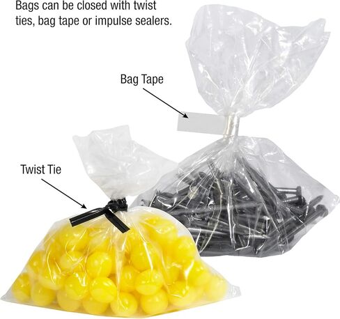 أكياس Aviditi البلاستيكية الشفافة المسطحة مقاس 15.24 سم × 30.48 سم من أجل هدايا الحفلات، والهدايا، والأجزاء، والتخزين، والتعبئة، وأكثر من ذلك، 1 مل (علبة بها 1000) in Kuwait