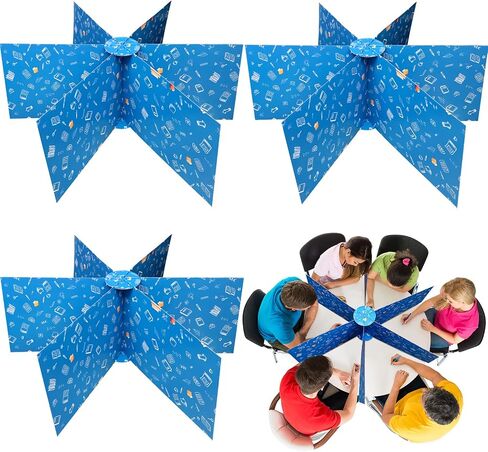 Jinei 4 Sets Student Privacy Dividers Round Table Privacy Boards for Classroom Testing Shields Multiple Station Desk Privacy Divider Testing Folders Boards for School Office Supplies in Saudi Arabia