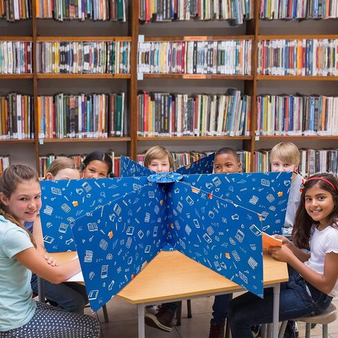 Jinei 4 Sets Student Privacy Dividers Round Table Privacy Boards for Classroom Testing Shields Multiple Station Desk Privacy Divider Testing Folders Boards for School Office Supplies in Saudi Arabia