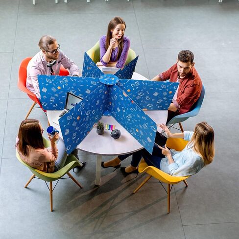 Jinei 4 Sets Student Privacy Dividers Round Table Privacy Boards for Classroom Testing Shields Multiple Station Desk Privacy Divider Testing Folders Boards for School Office Supplies in Saudi Arabia
