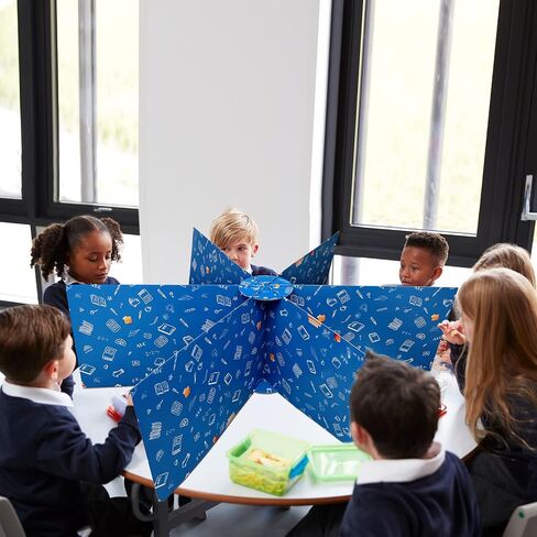 Jinei 4 Sets Student Privacy Dividers Round Table Privacy Boards for Classroom Testing Shields Multiple Station Desk Privacy Divider Testing Folders Boards for School Office Supplies in Saudi Arabia
