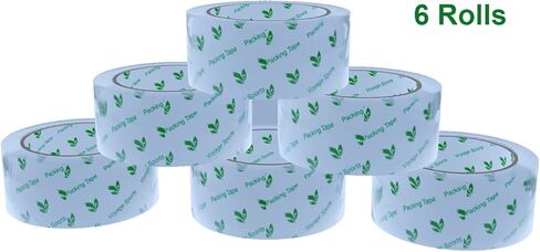 شريط تغليف للتخزين يدوم طويلاً من Voyage Sports، 6 بكرات، 1.88 بوصة × 54.6 ياردة لكل لفة، مصمم للحركة والتعبئة والشحن والبريد، شفاف كريستالي in Kuwait