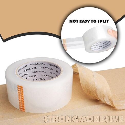 GOLIVEDEAL Clear Packing Tape (36 Rolls), Heavy Duty Packing Tape for Shipping, Packaging, Moving, Sealing. The Shipping Tape is 2.2mil Thick, 2" Wide, 110 Yards Per Roll, 3960 Total Yards in Saudi Arabia