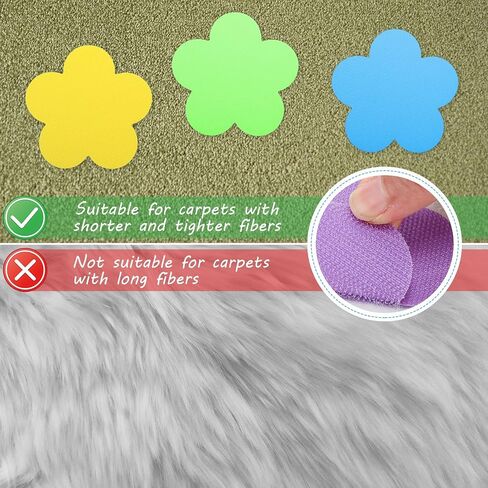 Perkoop 100 Pcs Flower Fish Carpet Markers 6 Colors Hook and Loop Spot Markers Sticky Carpet Markers for Classroom Kindergarten Preschool Must Haves Floor Dots Teacher Supplies (Flower) in Kuwait