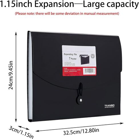4 Pack Expanding File Folders with 6 Pockets, A4 Letter Size Accordion File Folders, Paper Plastic Filling Folders with Snap Closure Subject Document Organizer for School Home & Office in Kuwait