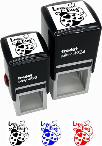Love Bug Ladybug Lady Self-Inking Rubber Stamp Ink Stamper - 1 Inch Small - Black Ink in Kuwait