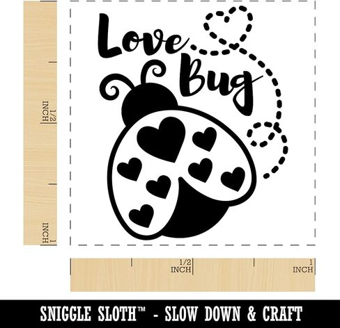 Love Bug Ladybug Lady Self-Inking Rubber Stamp Ink Stamper - 1 Inch Small - Black Ink in Kuwait
