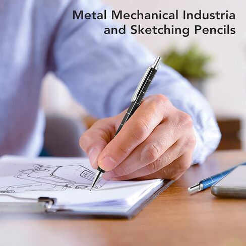 0.7 mm Mechanical Pencils Set, BBR Leads Mechanical Pencils,Metal Mechanical Pencils with Eraser and HB Lead Refills,Drafting Pencil, Automatic Lead Pencils for Sketching, Writing, Drawing, 6 pack in Saudi Arabia