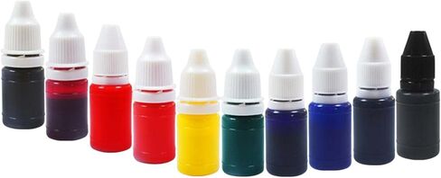 10 قطع من شامبونا 7 مل حبر إعادة تعبئة الطوابع الفاخرة، برتقالي، أخضر، أزرق، بني، وردي، أصفر، أرجواني، أسود اللون الخشبي in Kuwait