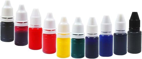 10 قطع من شامبونا 7 مل حبر إعادة تعبئة الطوابع الفاخرة، برتقالي، أخضر، أزرق، بني، وردي، أصفر، أرجواني، أسود اللون الخشبي in Kuwait