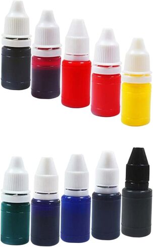 10 قطع من شامبونا 7 مل حبر إعادة تعبئة الطوابع الفاخرة، برتقالي، أخضر، أزرق، بني، وردي، أصفر، أرجواني، أسود اللون الخشبي in Kuwait