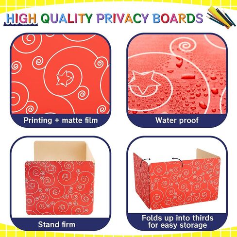 Jetec 30 Pcs Privacy Boards for Student Desks Classroom Privacy Boards for Desks Colored Desk Divider Testing Dividers Desk Partition Trifold Panels Study Carrel for Study Teacher Classroom Office in Saudi Arabia