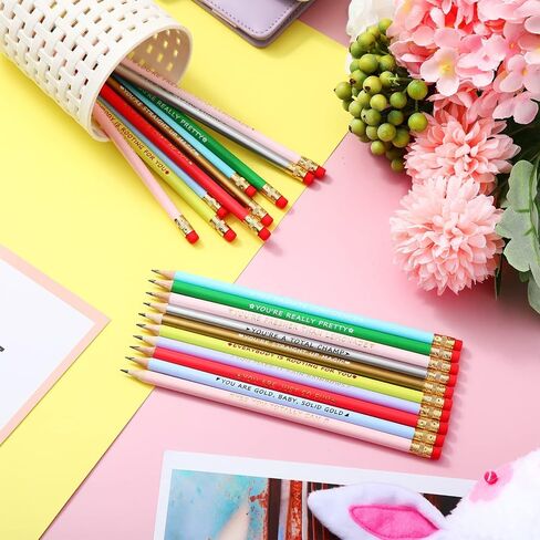 20 Pcs Inspirational Pencils Compliment Pencils with Motivational Sayings #2 Pencils Back to School Pencils Cute Fun Pencils for Kids Girls Student Teacher (Bright Color,Bible Style) in Kuwait