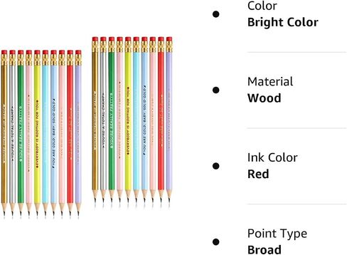 20 Pcs Inspirational Pencils Compliment Pencils with Motivational Sayings #2 Pencils Back to School Pencils Cute Fun Pencils for Kids Girls Student Teacher (Bright Color,Bible Style) in Kuwait