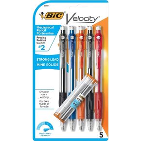 BIC Velocity Original Mechanical Pencil, Fine Point (0.5mm), Smooth Dark Writing, 5-Count in Saudi Arabia