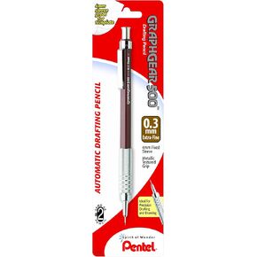 قلم رسم أوتوماتيكي Pentel Graph Gear 500، 0.3 مم، أسطوانة بنية، عبوة واحدة (PG523BP)