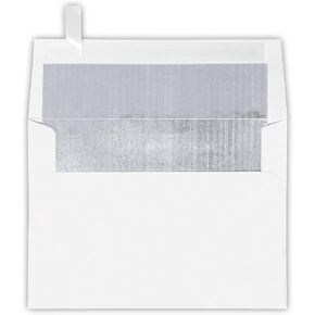 LUXPaper A7 Foil Lined Invitation Envelopes | Peel & Press | 5 1/4" x 7 1/4" | White w/Gold LUX Lining | 60lb. Text | 50 Qty in Saudi Arabia