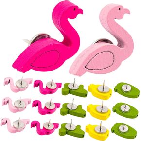 Corkboard for Office 30pcs Flamingo Pushpin Decorative Thumb Tacks Decorative Cork Board Office Cork Board Maps Thumb Tacks Leaf Push Office Thumb Tacks Push Tacks Wood in Kuwait