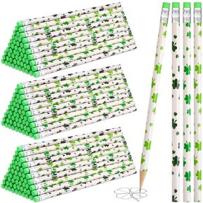 زوبي 300 قطعة من اقلام رصاص عيد القديس باتريك، اقلام خشب شامروك لعيد القديس باتريك، اقلام رصاص خضراء للحفلات للاطفال، جوائز وحوافز ومستلزمات مدرسية للمكتب in Kuwait