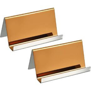 YOKIVE 2 Pcs Business Card Holder, Business Card Case with Fine Texture Desktop Hold Cards, Great for Office, Meeting, Daily Use (Bright Purple, 3.5-Inch)