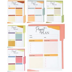 مجلدات ملفات المشروع 24 حزمة - مجلدات ملفات لطيفة ملونة، أدوات إدارة المشروع، مجلد المهام - مجلد مشروع ذو 6 ألوان قابل للعكس، منظم إدارة المشروع، مجلدات المكتب - 11.5 × 8.9 بوصة in Kuwait