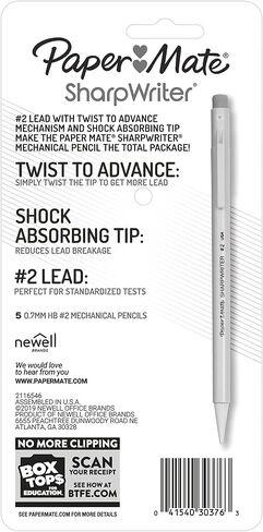 Papermate 3037631PP SharpWriter Mechanical Pencils, Twistable Tip, 0.7 Mm, Pack of 1 Blister, Total 5 Pencils in Saudi Arabia