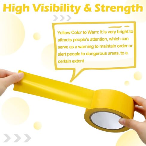 3 Rolls Floor Marking Tapes 2" Width 100' Length Yellow Durable Non Abrasive Tape Tough Floor Tape for Social Distancing, Gyms, Athletics, School, Restaurants, Equipment, Heavy Foot Traffic in Saudi Arabia