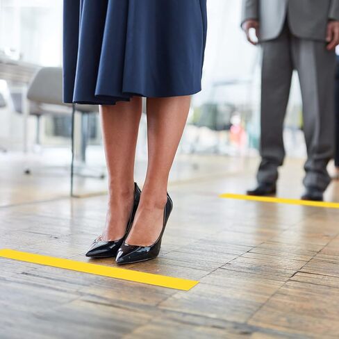 3 Rolls Floor Marking Tapes 2" Width 100' Length Yellow Durable Non Abrasive Tape Tough Floor Tape for Social Distancing, Gyms, Athletics, School, Restaurants, Equipment, Heavy Foot Traffic in Saudi Arabia