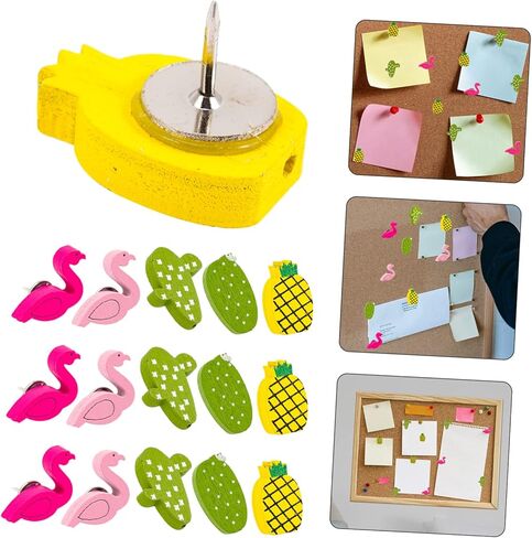 Corkboard for Office 30pcs Flamingo Pushpin Decorative Thumb Tacks Decorative Cork Board Office Cork Board Maps Thumb Tacks Leaf Push Office Thumb Tacks Push Tacks Wood in Kuwait