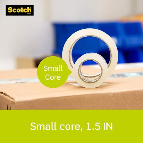 Scotch Sure Start Shipping Packaging Tape, 1.88" x 25 yd, Designed for Packing, Shipping and Mailing, No Splitting or Tearing, 1.5" Core, Clear, 6 Rolls (DP-1000RF6) in Saudi Arabia