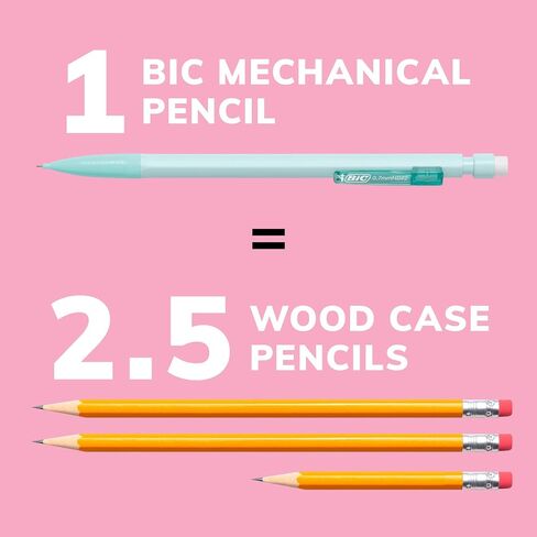 BIC® Xtra-Smooth Mechanical Pencils, Medium Point, 0.7 mm, 2 Lead, Assorted Pastel Barrel Colors, Pack Of 24 Pencils in Kuwait