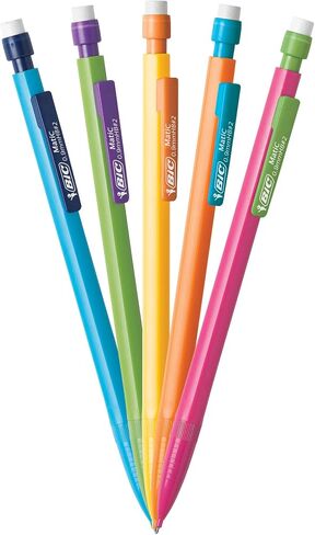 BIC Xtra-Strong Mechanical Pencil, 2 Lead, No Smudge, Colorful Barrel, Thick Point (0.9mm), Assorted Colors, 60-Count in Saudi Arabia