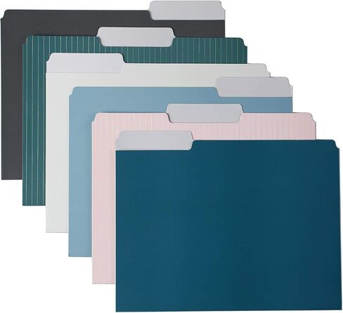 Erin Condren Designer Desk Accessories - Soft Color File Folders Set of 6 - Labels Included. Premium, Heavyweight Paper Stock File Folders for Streamlined Focused Organization in Saudi Arabia
