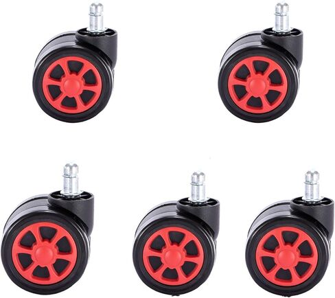 Gaming Office Chair Casters Floor Protection Rubber (5 Sets) 60mm Casters with Standard Stem Size （ Blue） in Kuwait