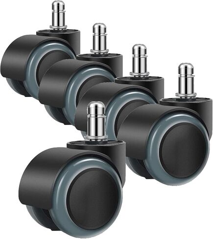 Gaming Office Chair Casters Floor Protection Rubber (5 Sets) 60mm Casters with Standard Stem Size （ Blue） in Kuwait