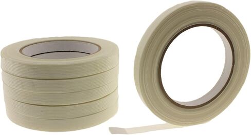 6 قطع من شريط ربط الشعيرات مقاس 1/2 بوصة .5 شريط تغليف من الألياف الزجاجية شديد التحمل 12 مم من الزجاج المقوى شريط ربط وتعبئة وتجميع وتغليف منصات شفافة شفافة 4 مل × 60 ياردة in Kuwait