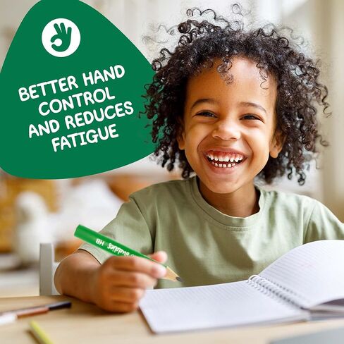 أقلام رصاص قصيرة جامبو للأطفال لمرحلة ما قبل المدرسة ورياض الأطفال والأطفال الصغار والمبتدئين - 12 قلم رصاص سميك ومبراة وممحاة، وأقلام رصاص HB، ومقبض مثلث، وأقلام رصاص كبيرة (متعددة الألوان) in Kuwait