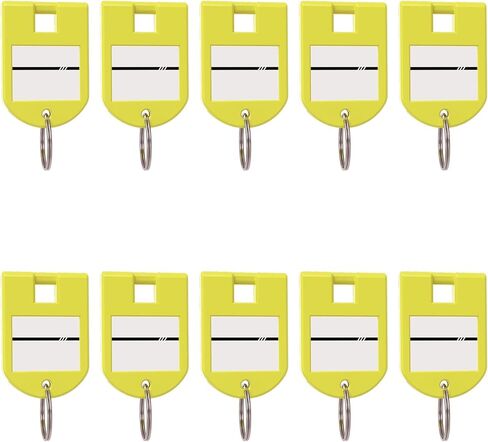 علامات مفاتيح وي هير (عبوة من 50 قطعة)، حلقات مفاتيح لسلاسل المفاتيح لمفتاح السيارة، ملصقات مفاتيح مع نافذة، حلقات مفاتيح صغيرة للفندق والمكتب والمنزل in Kuwait